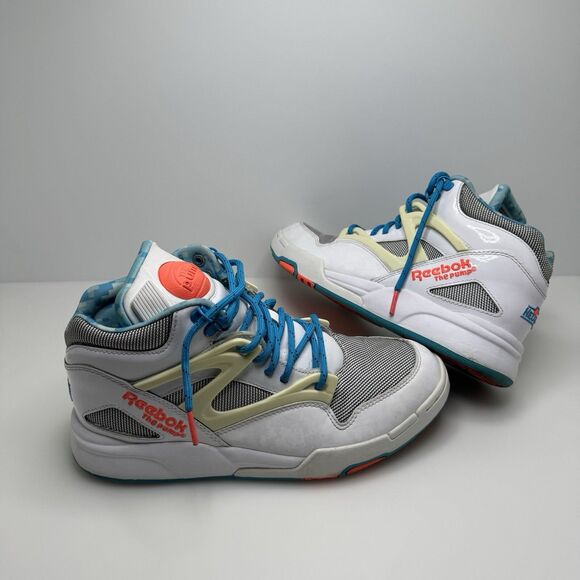 Reebok Pump Omni Lite J92856 Hexalite White Buzz/Blue Men’s Size 8.5 Dee Brown - Picture 1 of 13